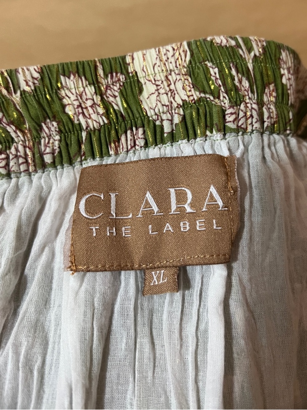 CLARA Olive Green Floral Maxi Skirt - Picture 10 of 15